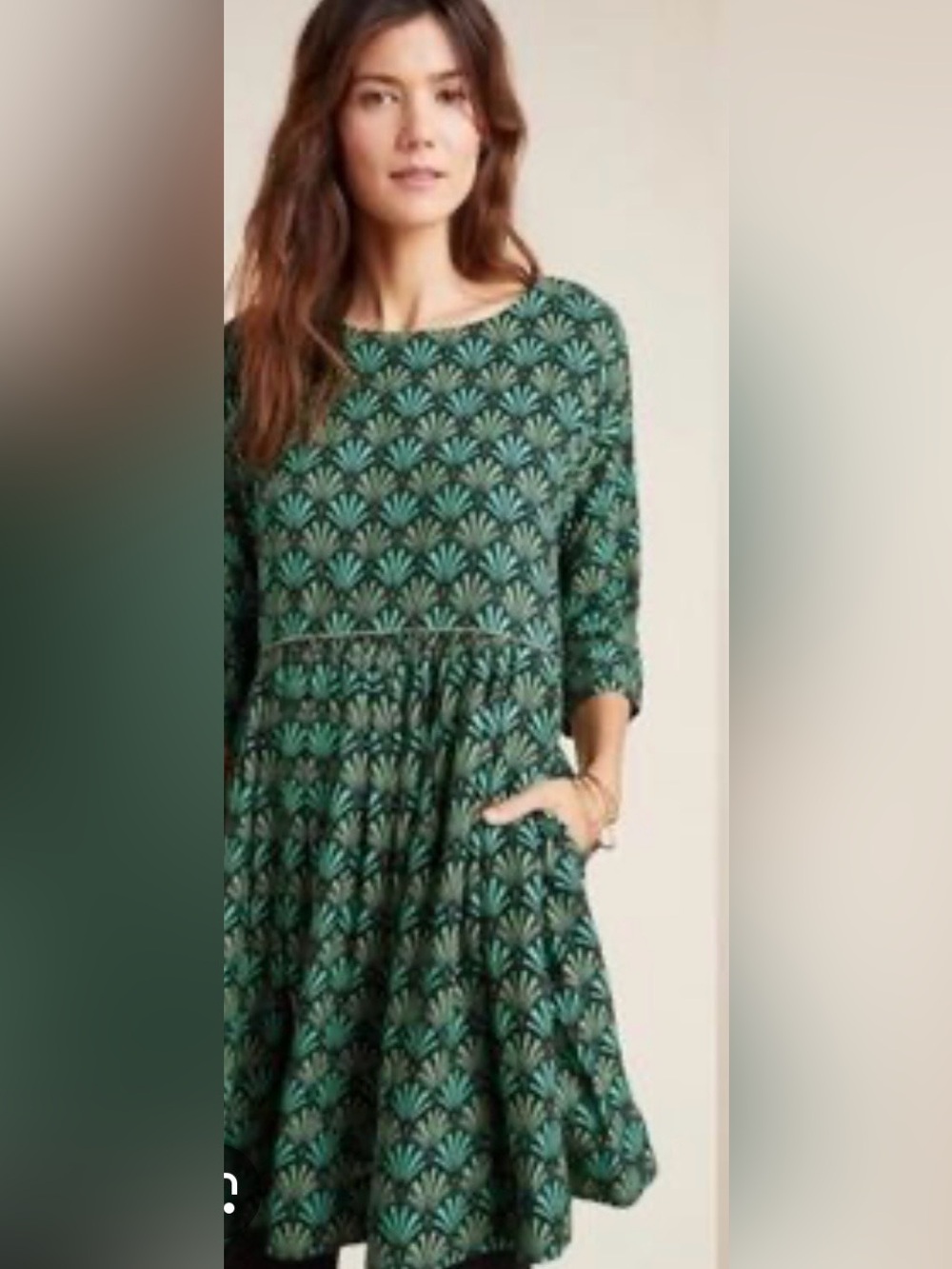 Anthropologie x Maeve Megan Cloyd Geometric Magnolia Babydoll Dress w/ Pockets - Picture 5 of 5